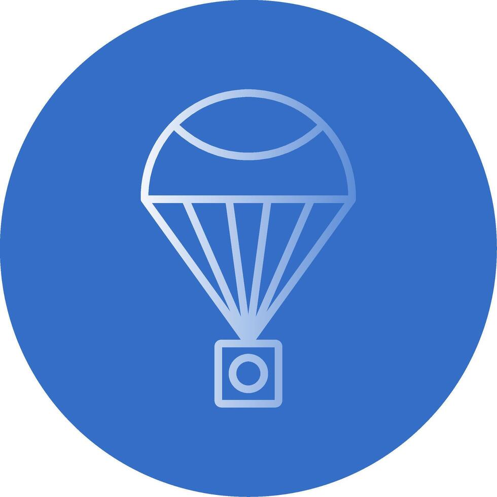 paracaídas plano burbuja icono vector