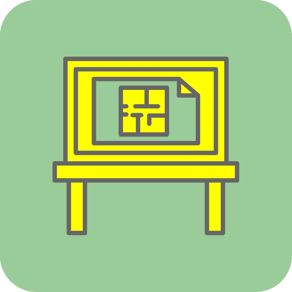 Architecture Filled Yellow Icon vector
