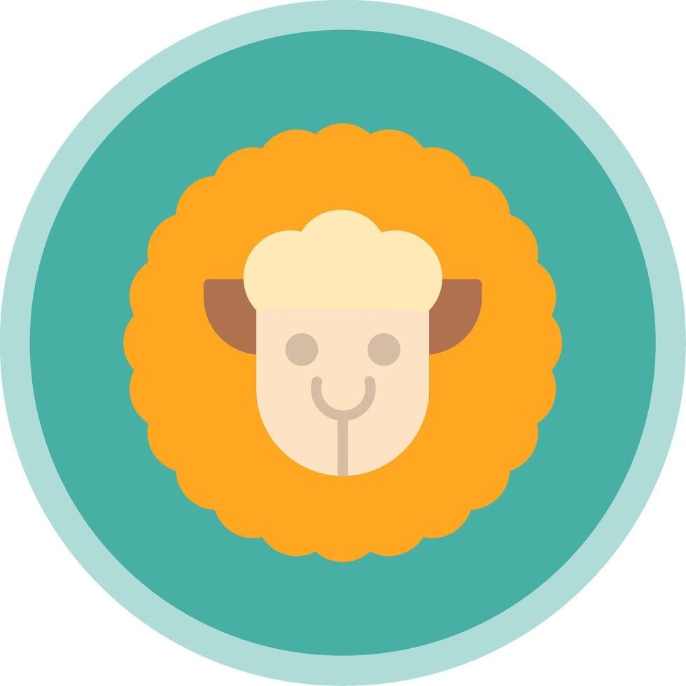 Sheep Flat Multi Circle Icon vector