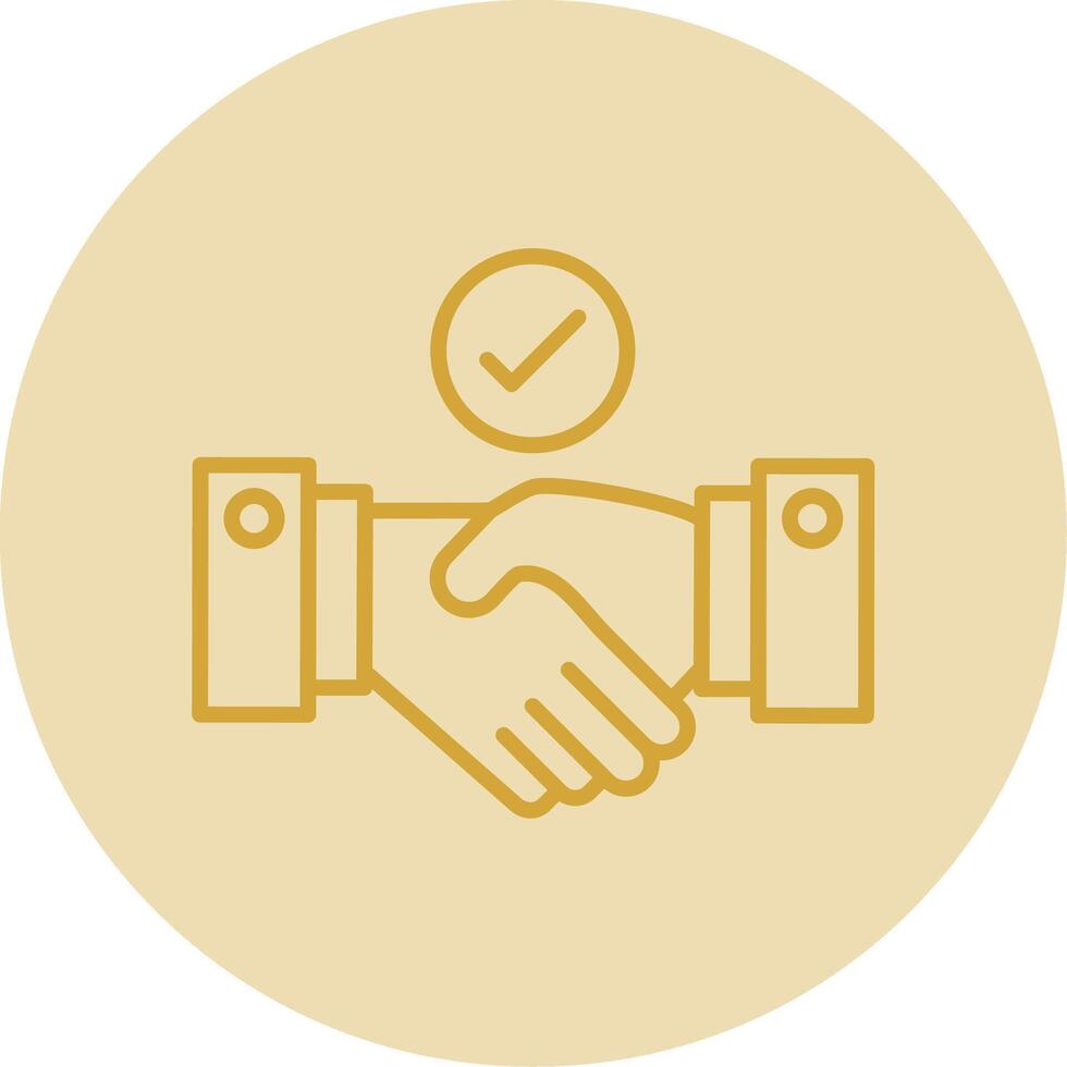 Trust Line Yellow Circle Icon vector