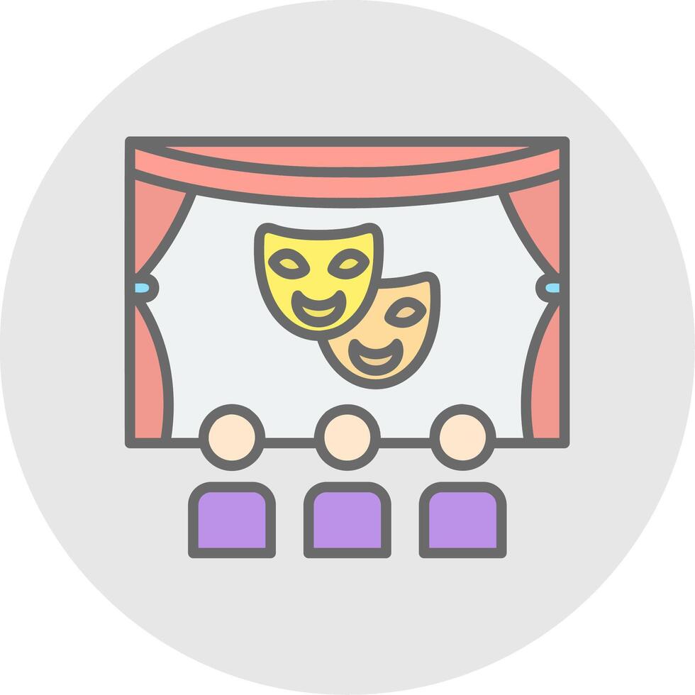 Theater Line Filled Light Icon vector