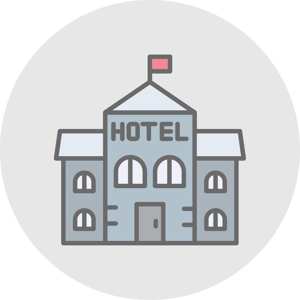 Hotel Line Filled Light Icon vector