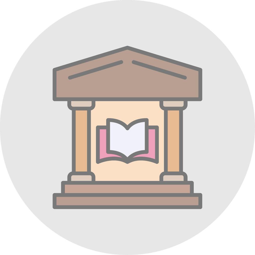 Library Line Filled Light Icon vector