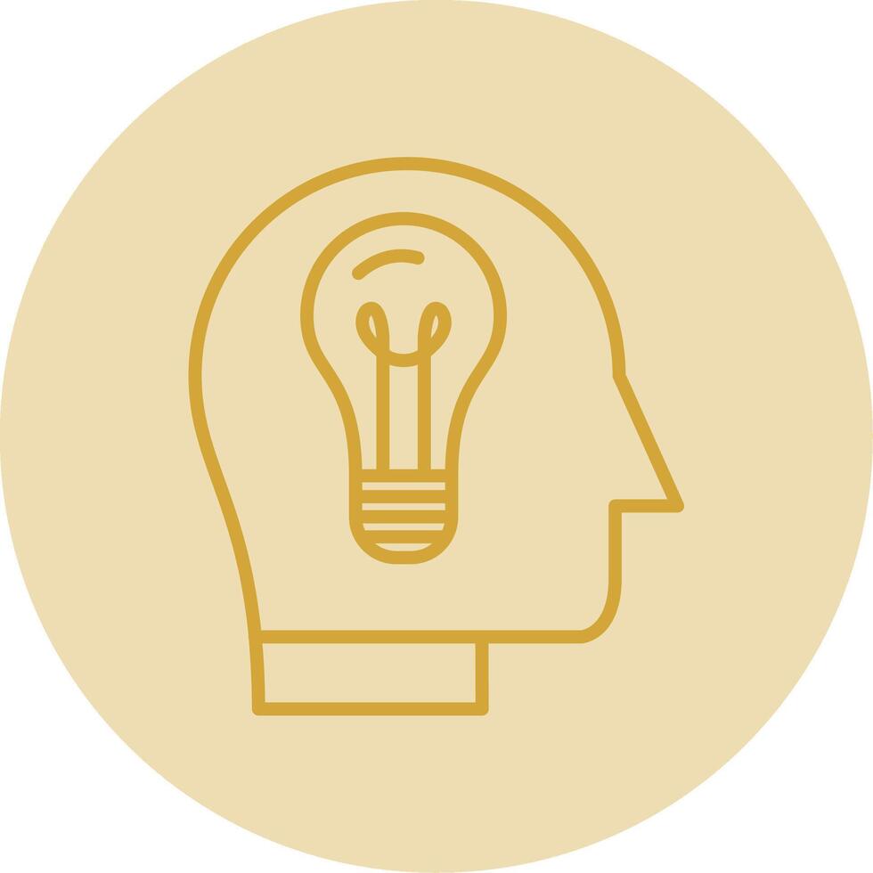 Idea Line Yellow Circle Icon vector