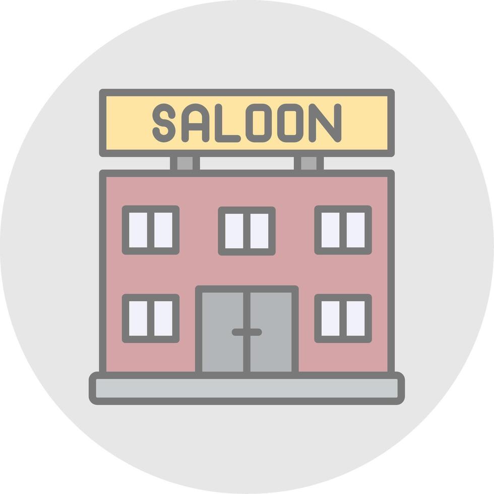 Saloon Line Filled Light Icon vector