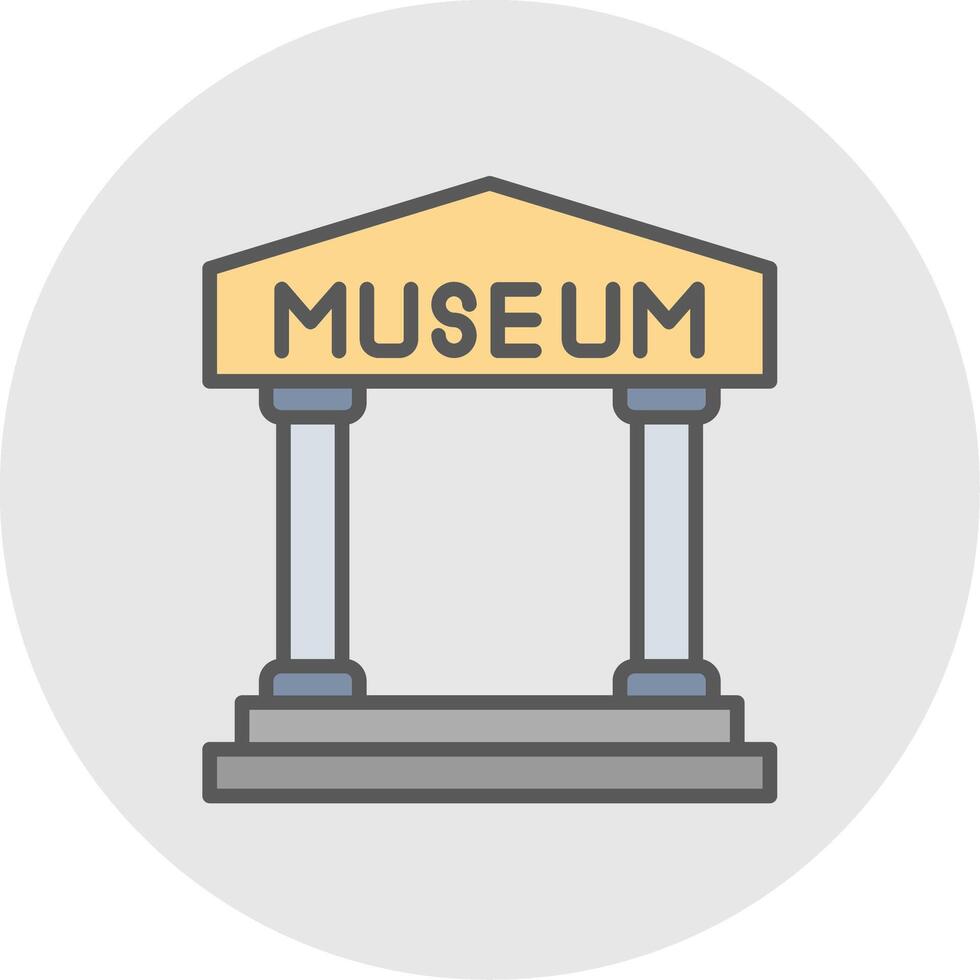 Museum Line Filled Light Icon vector