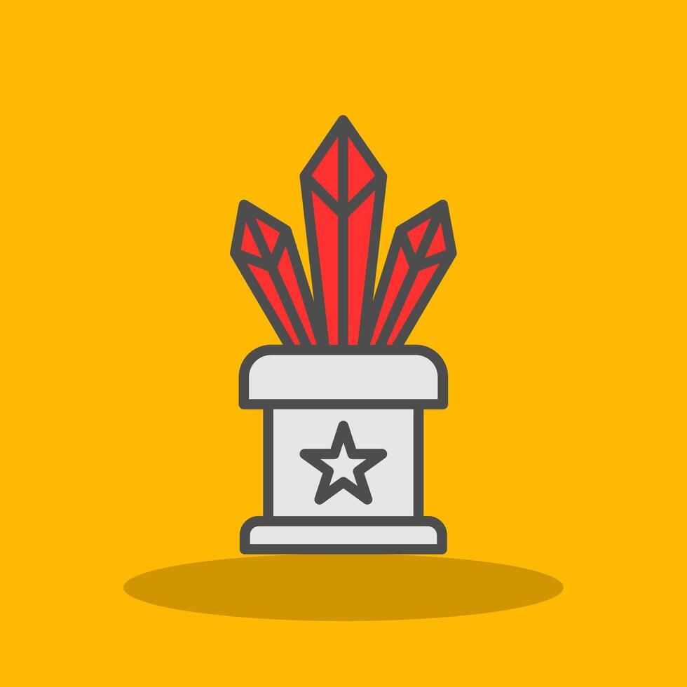 Crystals Filled Shadow Icon vector