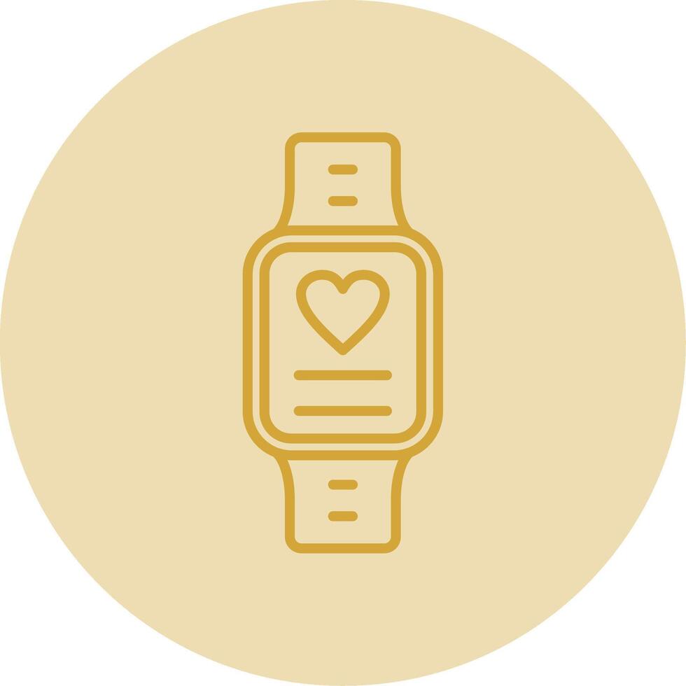 Watch Line Yellow Circle Icon vector