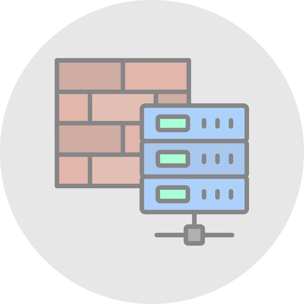 Firewall Line Filled Light Icon vector