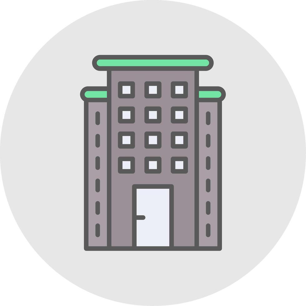 Skyscraper Line Filled Light Icon vector