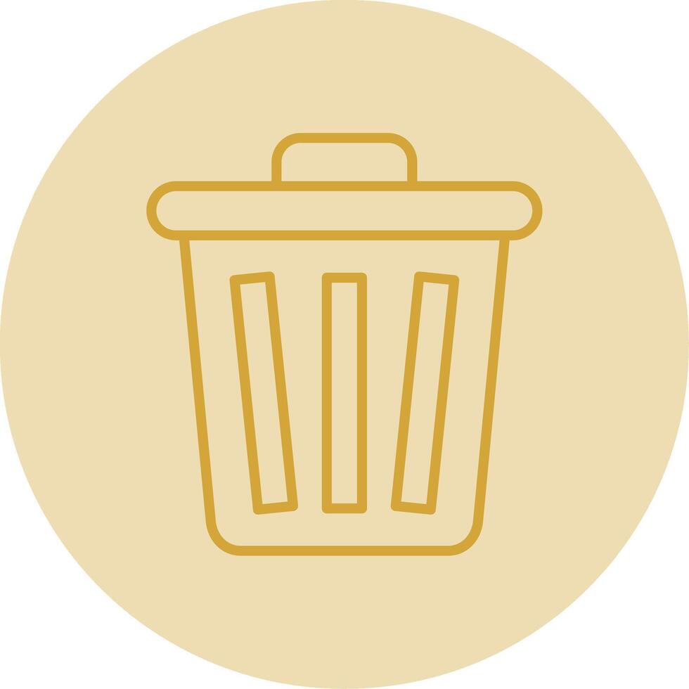 basura línea amarillo circulo icono vector