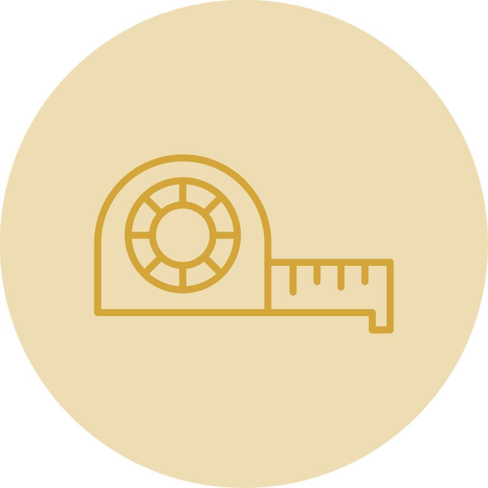 Measure Tape Line Yellow Circle Icon vector