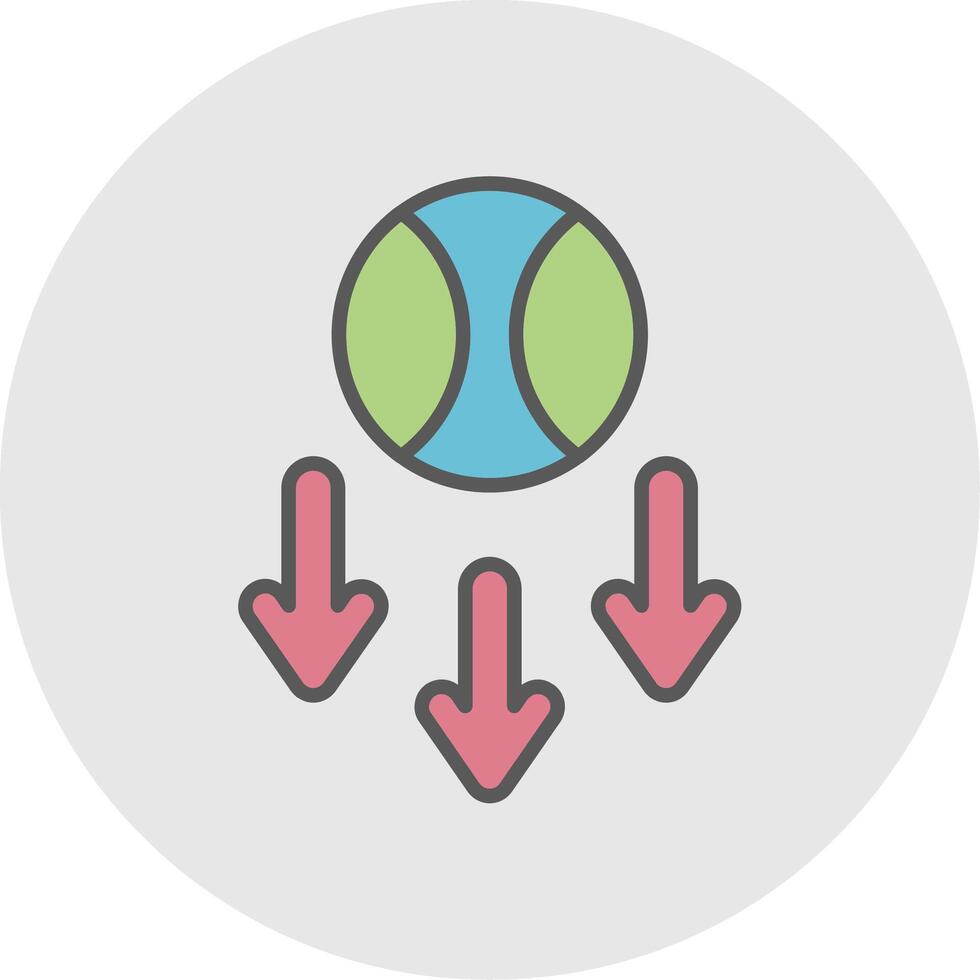 Gravity Line Filled Light Icon vector