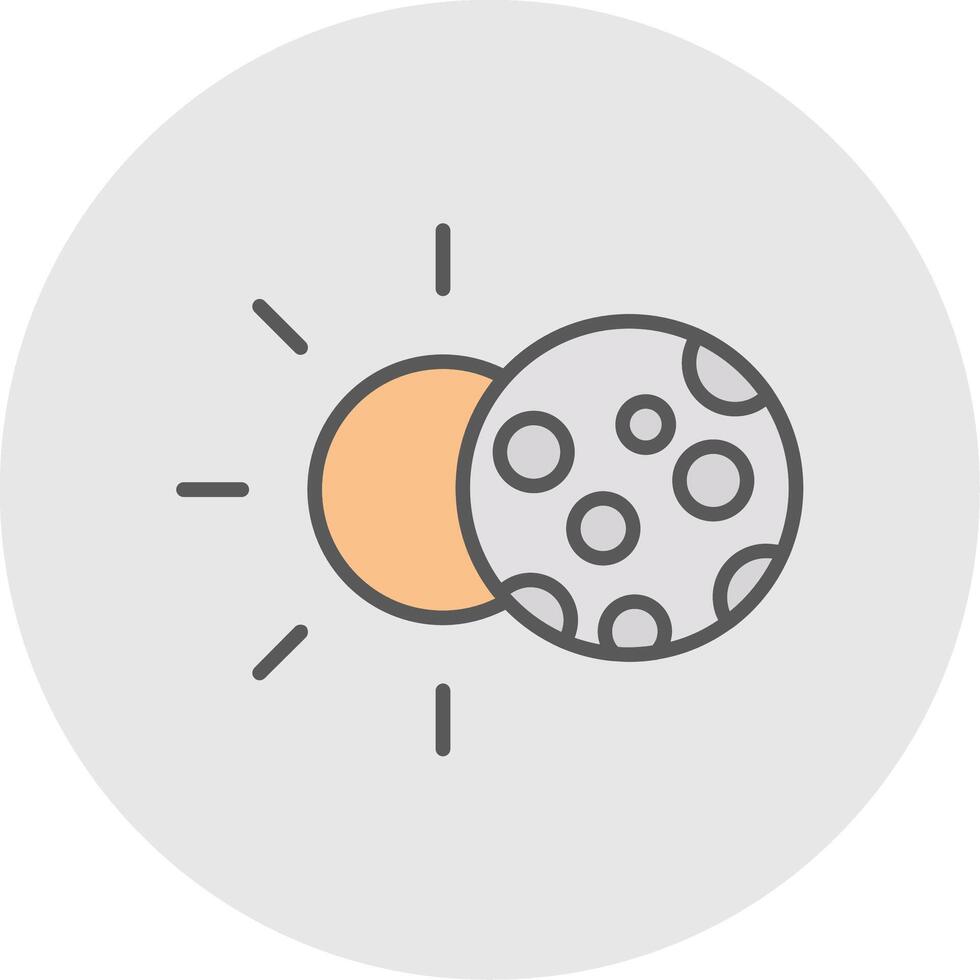 Eclipse Line Filled Light Icon vector