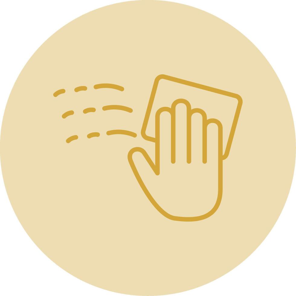 Cleaning Line Yellow Circle Icon vector
