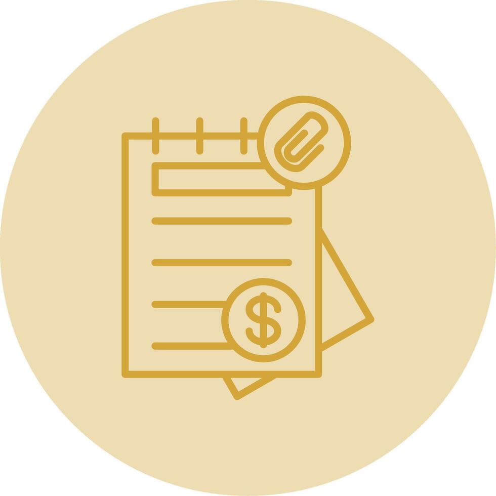 Paperclip Line Yellow Circle Icon vector