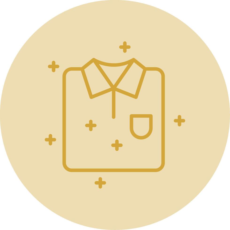 Shirt Line Yellow Circle Icon vector