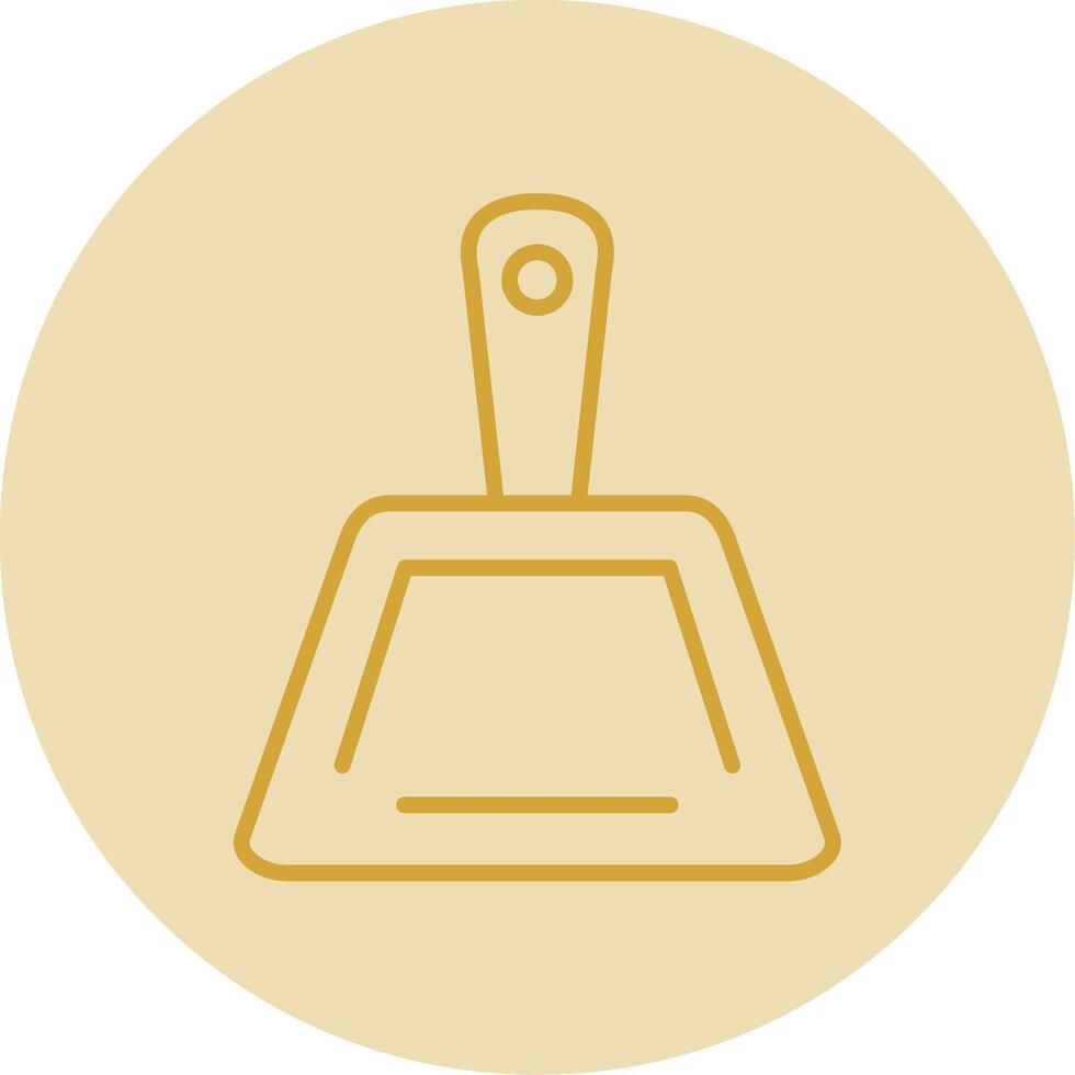 Dustpan Line Yellow Circle Icon vector