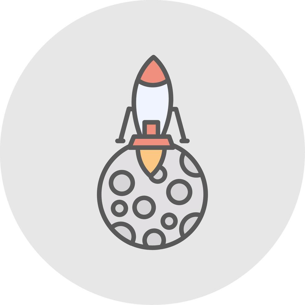 Moon Landing Line Filled Light Icon vector
