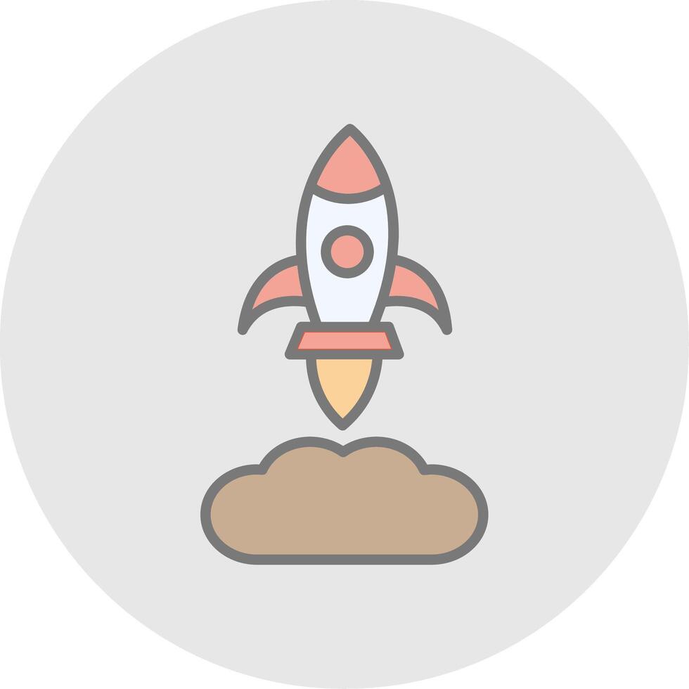Rocket Launch Line Filled Light Icon vector