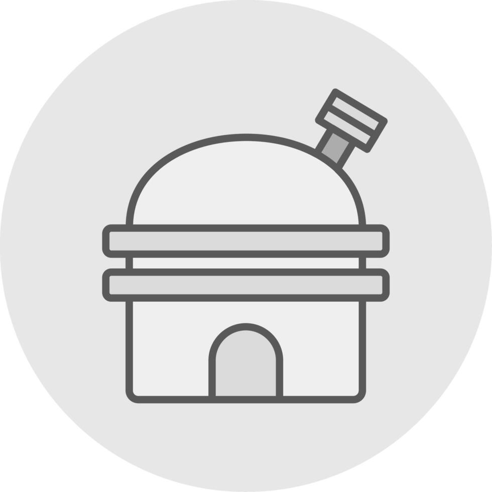Observatory Line Filled Light Icon vector