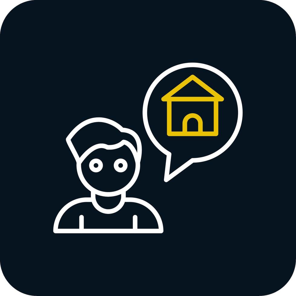 Real Estate Agent Line Red Circle Icon vector