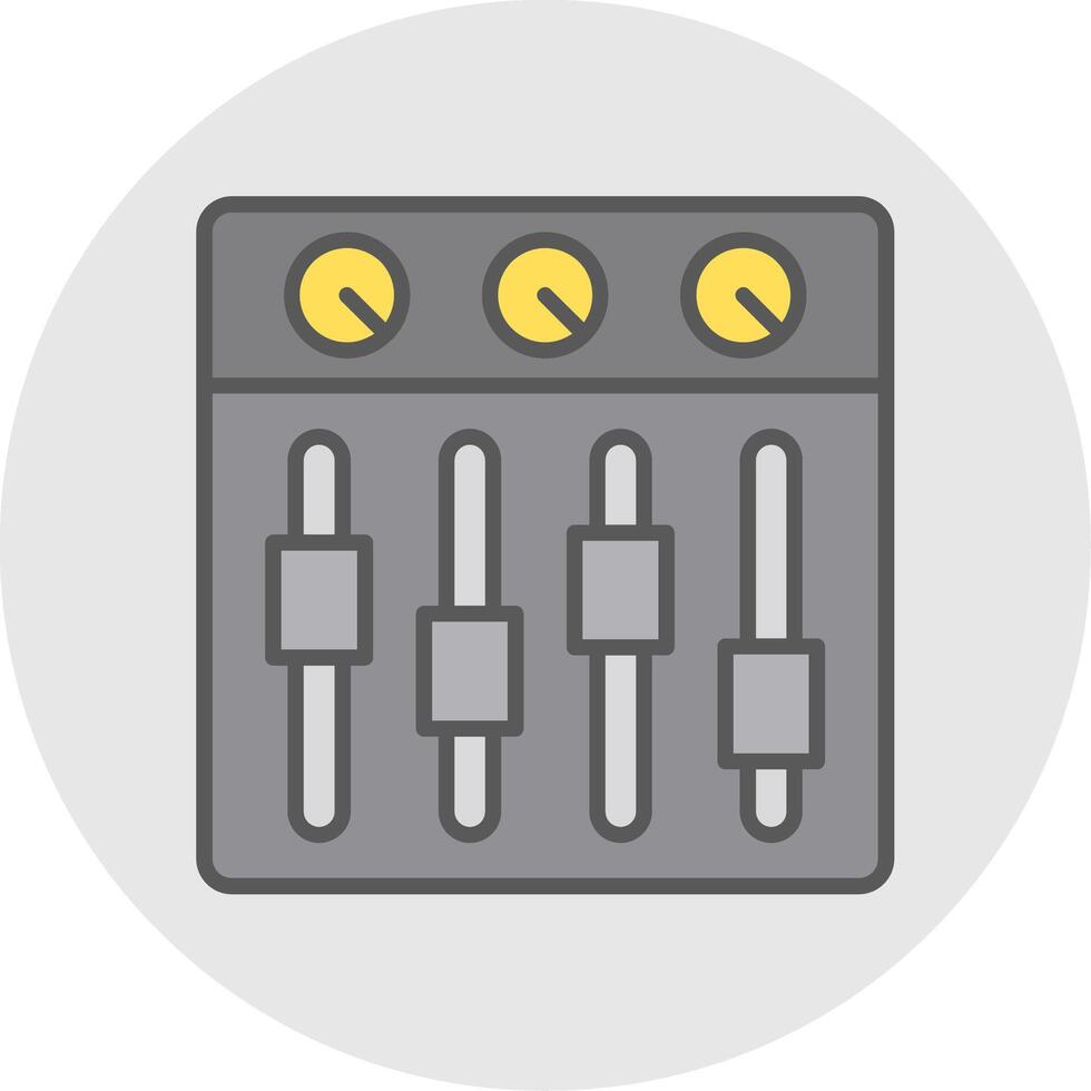 Sound Mixer Line Filled Light Icon vector