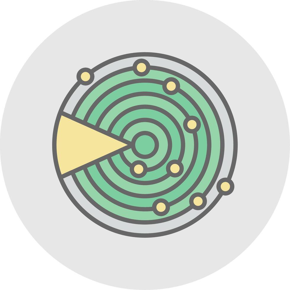 Sonar Line Filled Light Icon vector