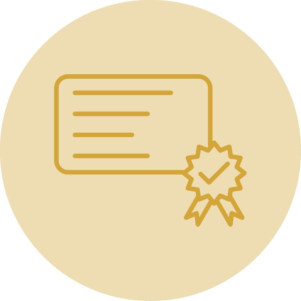 Certificate Line Yellow Circle Icon vector