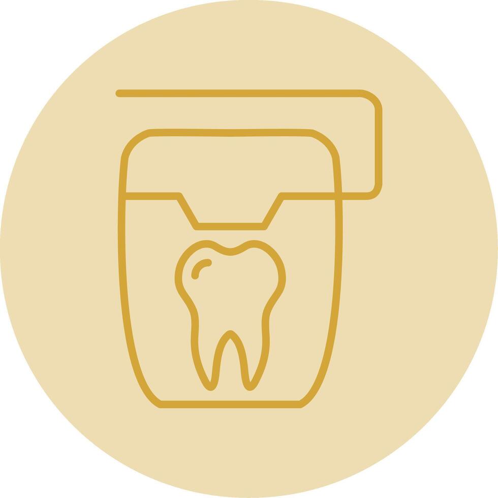 Floss Line Yellow Circle Icon vector