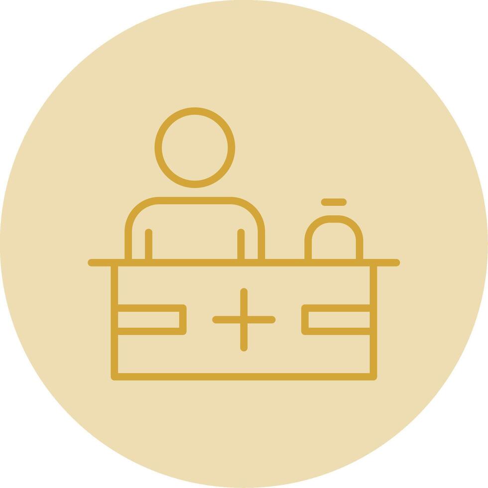 Reception Line Yellow Circle Icon vector