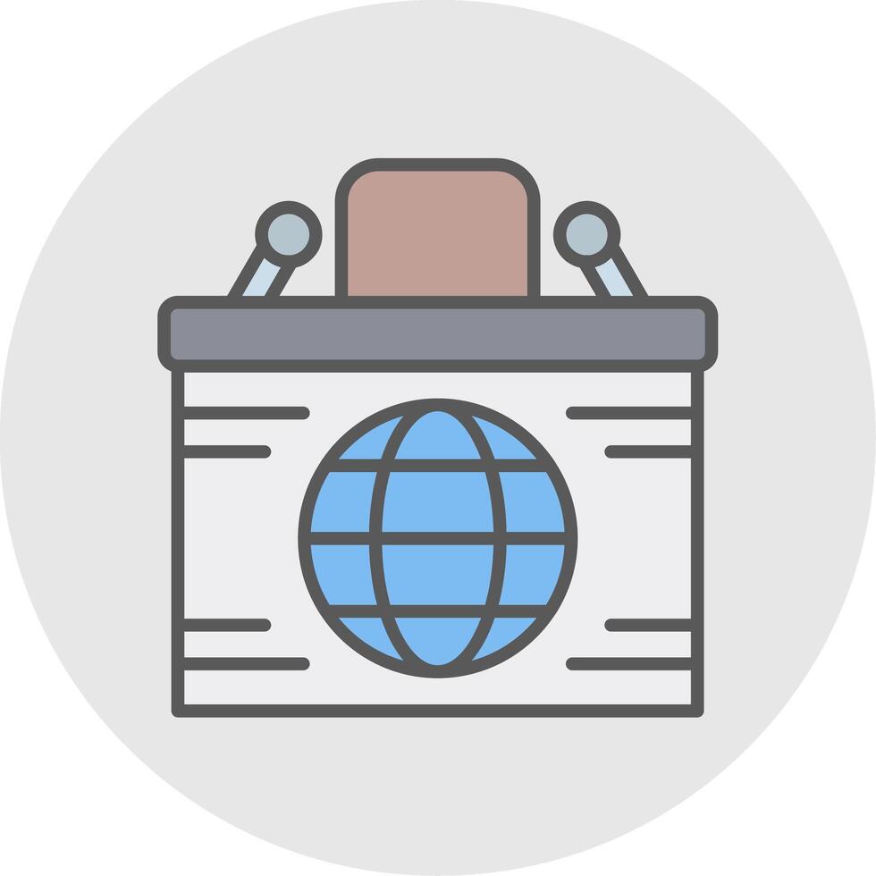 Desk Line Filled Light Icon vector