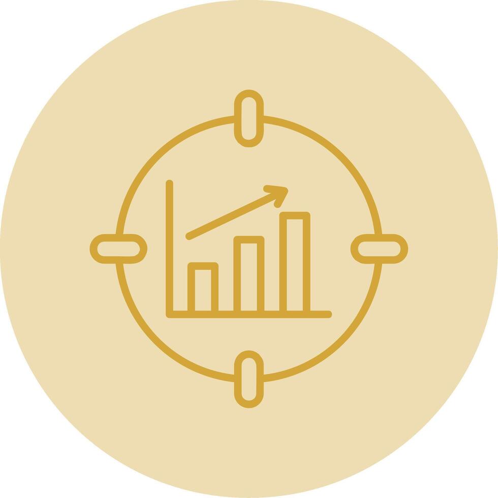 datos analítica línea amarillo circulo icono vector