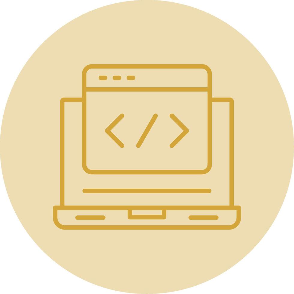 Web Development Line Yellow Circle Icon vector