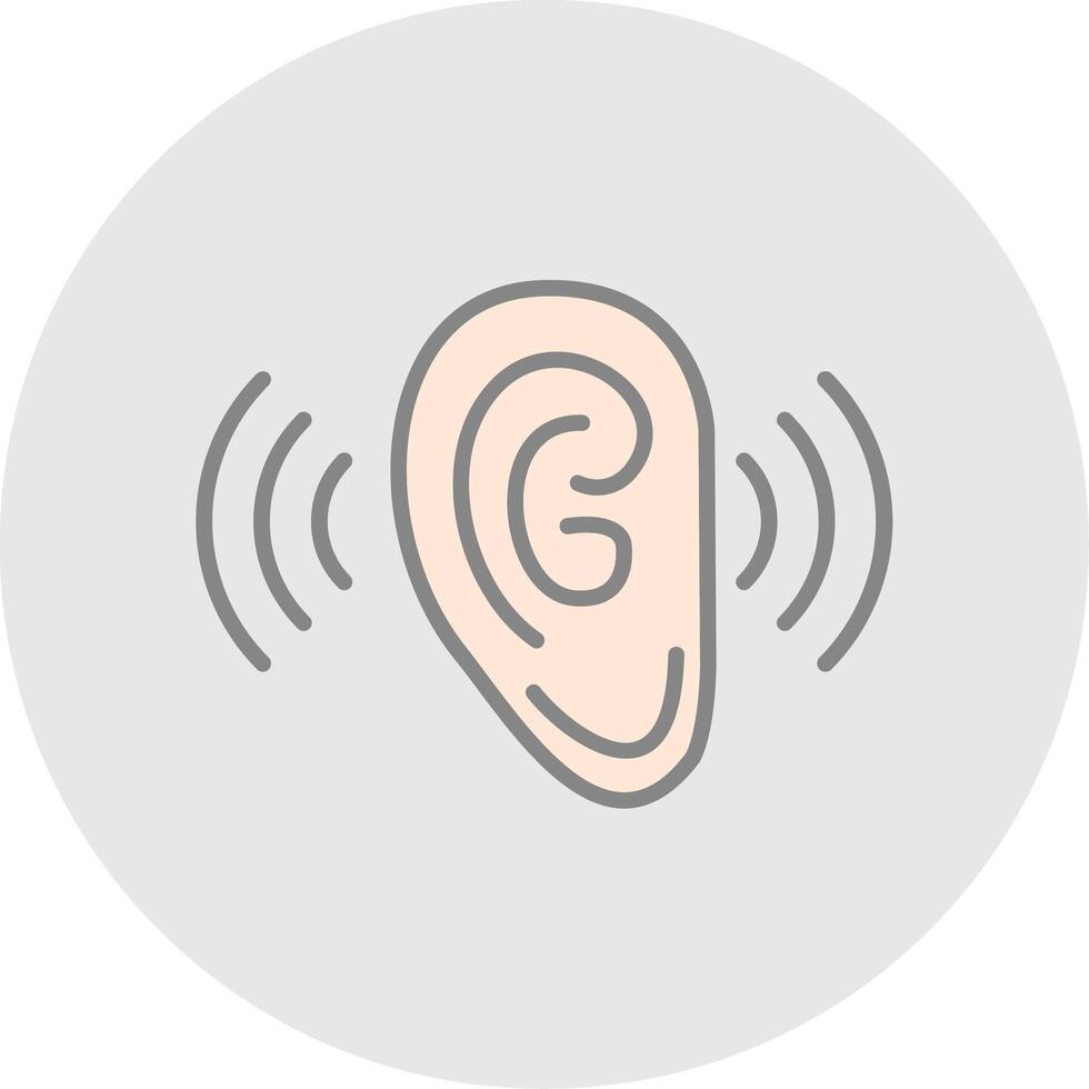 Listening Line Filled Light Icon vector