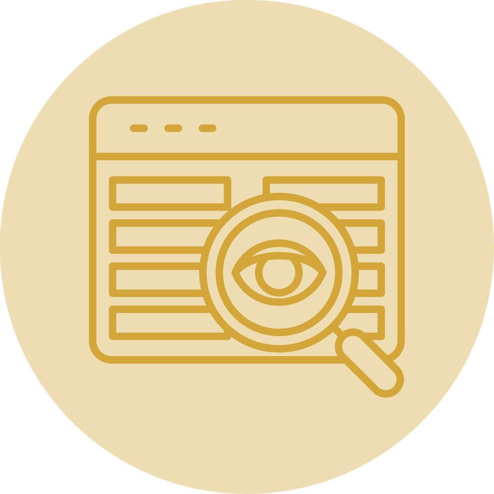 Code Review Line Yellow Circle Icon vector