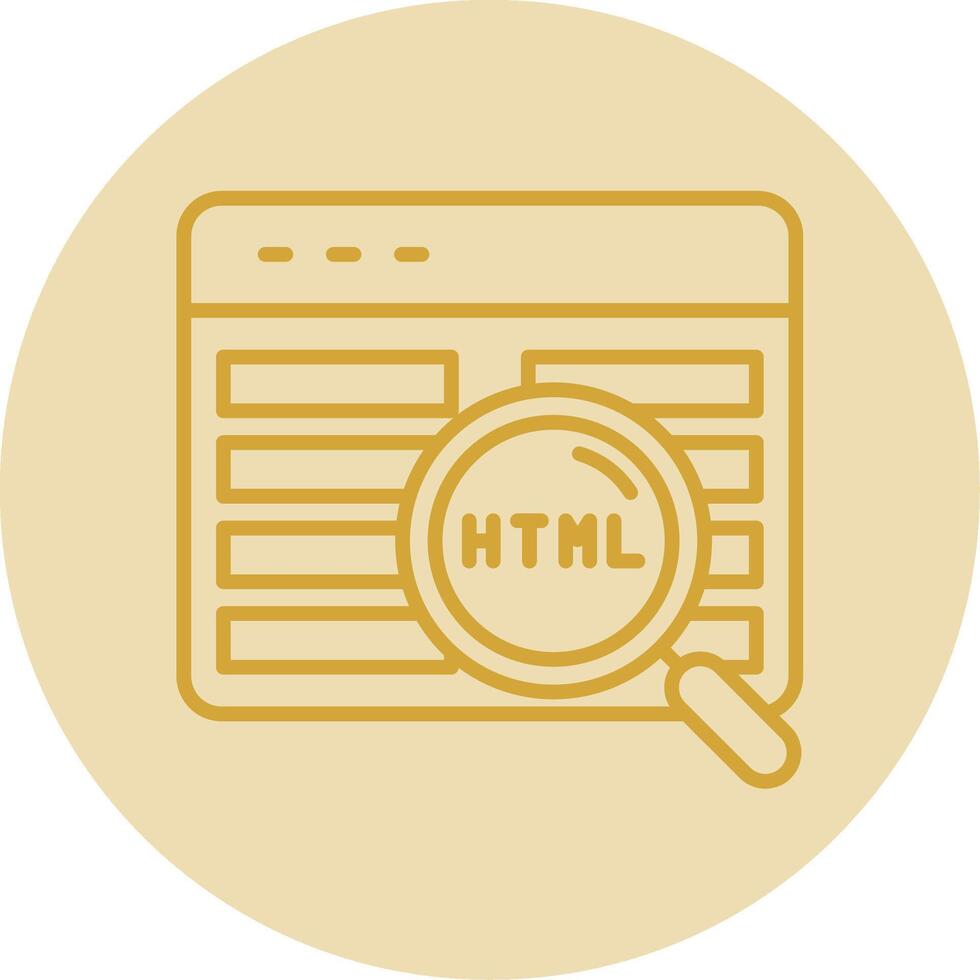 Code Review Line Yellow Circle Icon vector