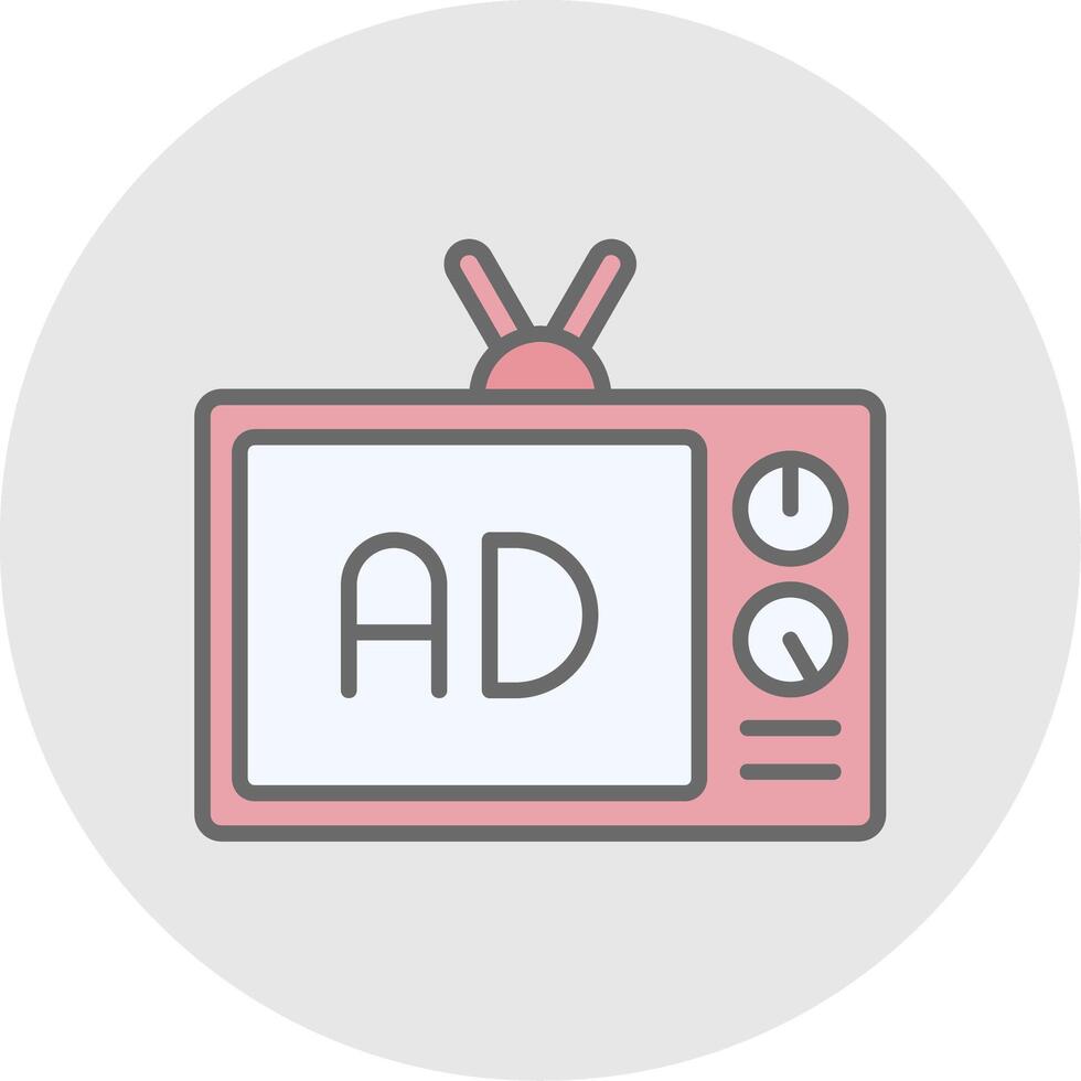 Advertise Line Filled Light Icon vector