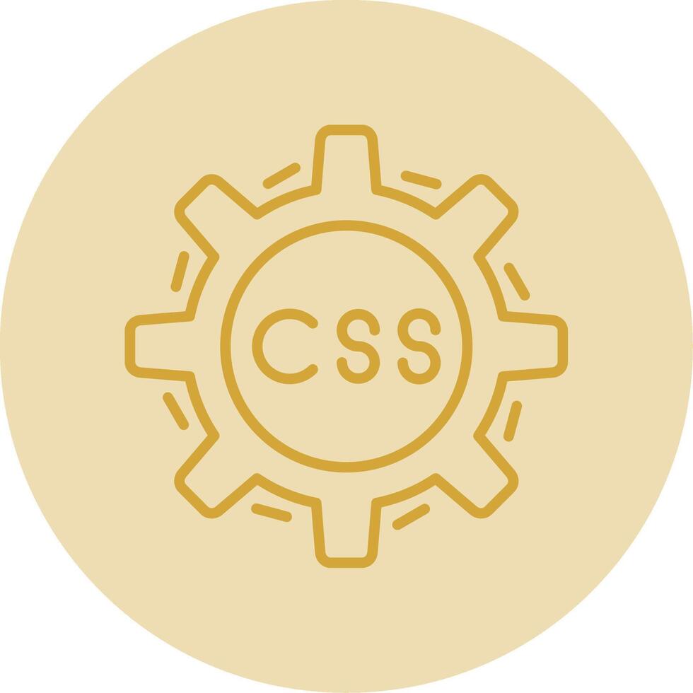 Css Coding Line Yellow Circle Icon vector