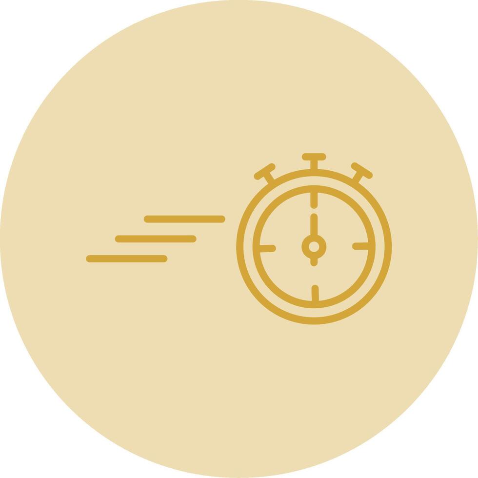 Timer Line Yellow Circle Icon vector