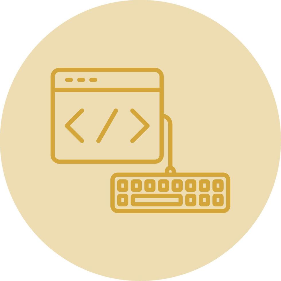 Web Development Line Yellow Circle Icon vector