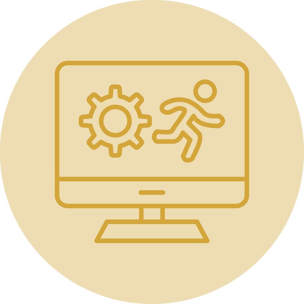 Sprint Line Yellow Circle Icon vector