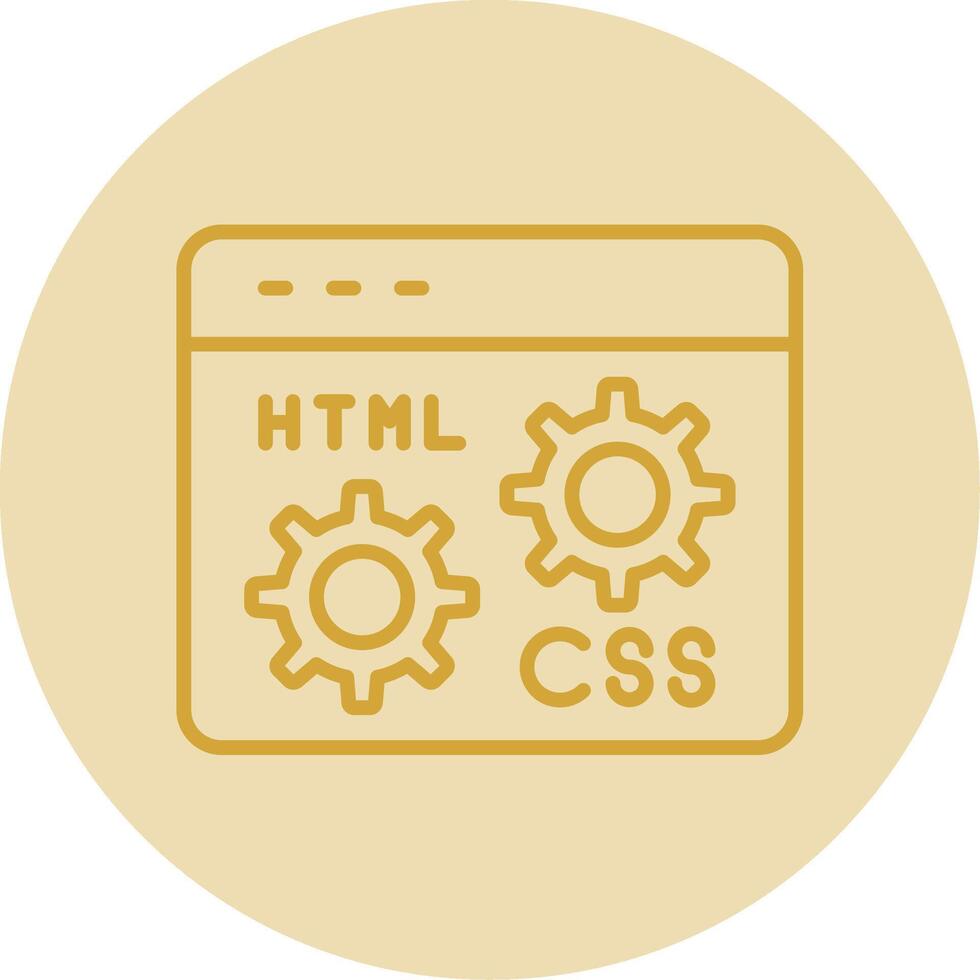 Web Development Line Yellow Circle Icon vector