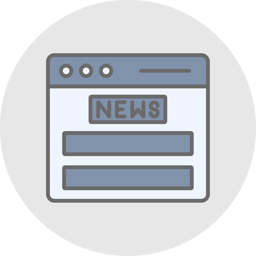 News Feed Line Filled Light Icon vector
