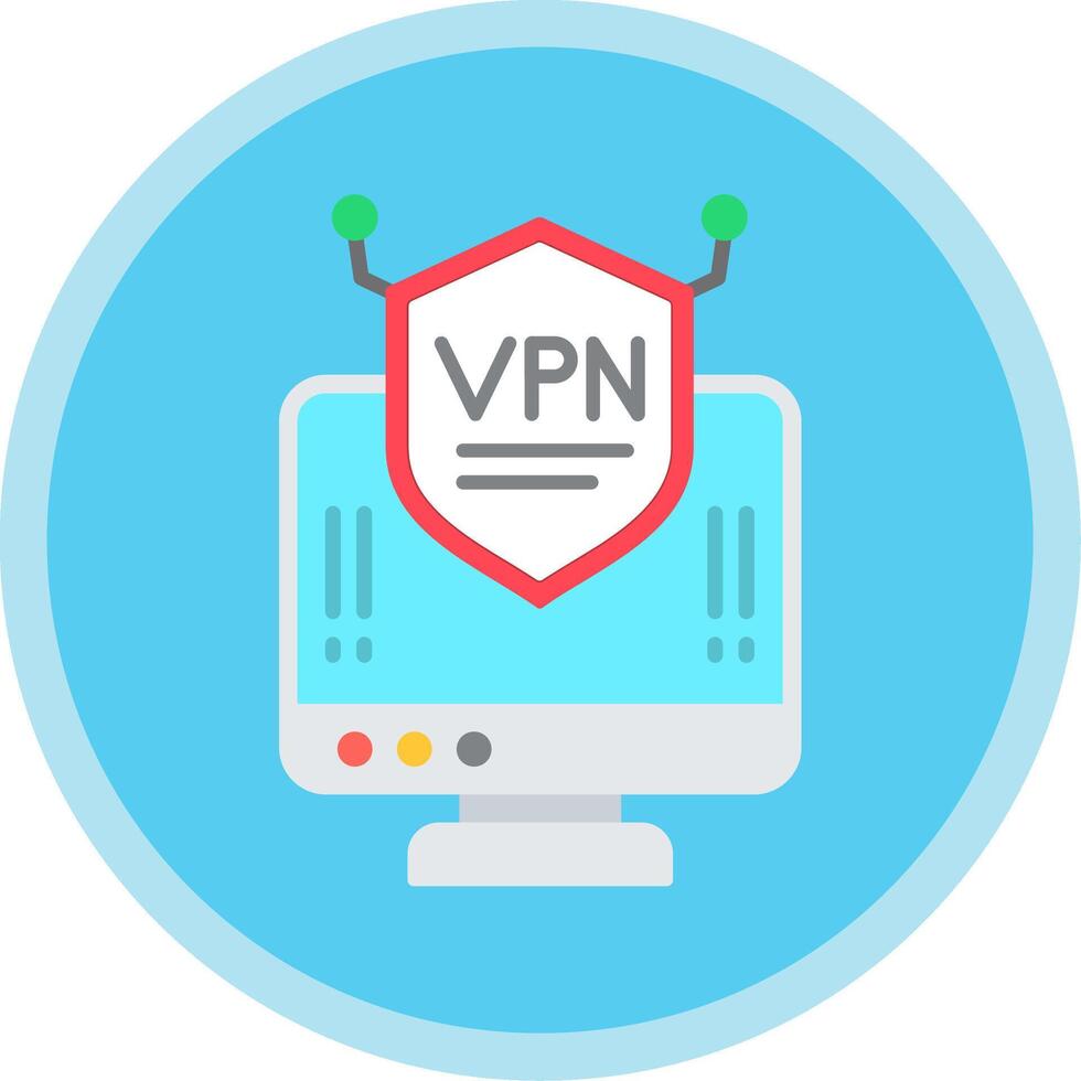Vpn Flat Multi Circle Icon vector