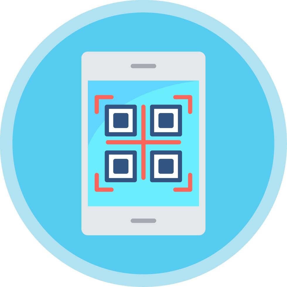 Qr Code Flat Multi Circle Icon vector