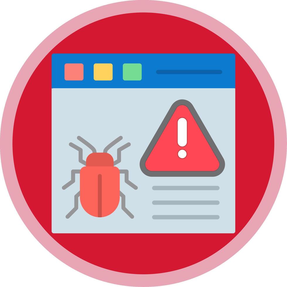 Virus Warning Flat Multi Circle Icon vector