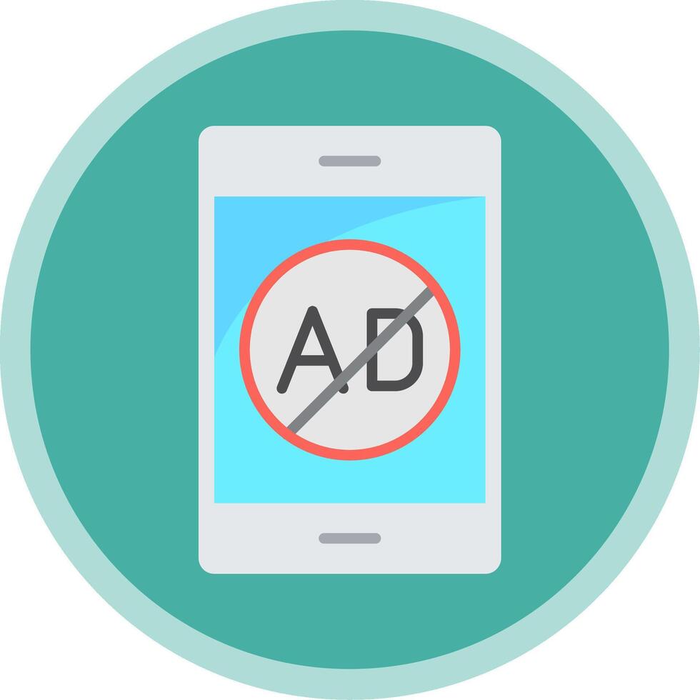 Ad Blocker Flat Multi Circle Icon vector