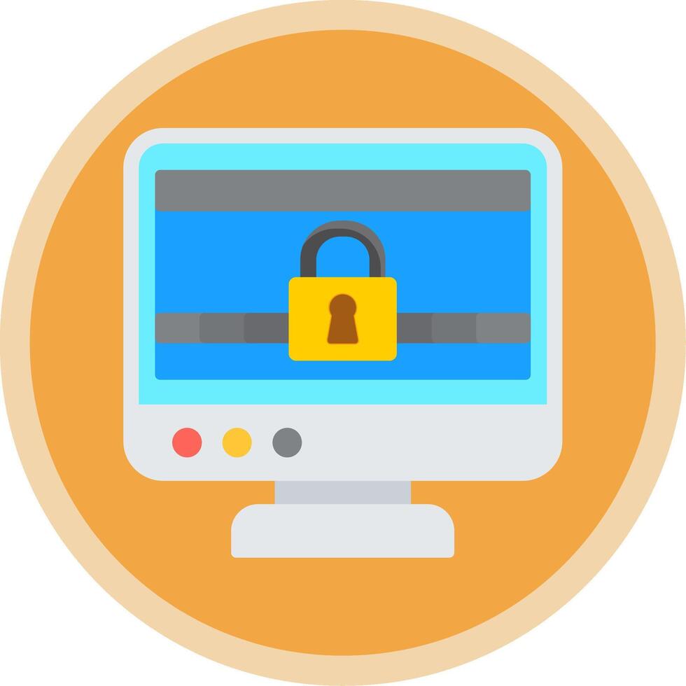 Ransomware Flat Multi Circle Icon vector