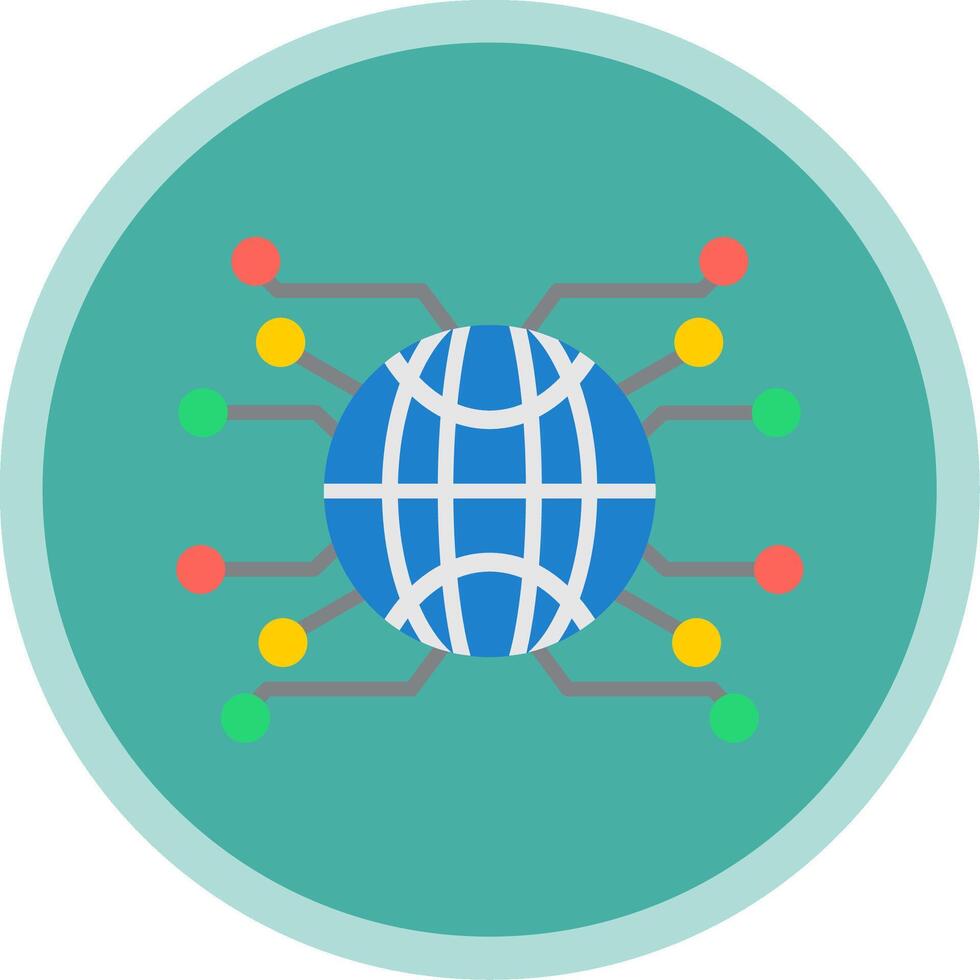 Internet Browser Flat Multi Circle Icon vector